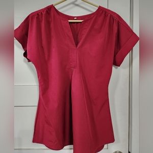 Brandless Cranberry V-neck Blouse - size M